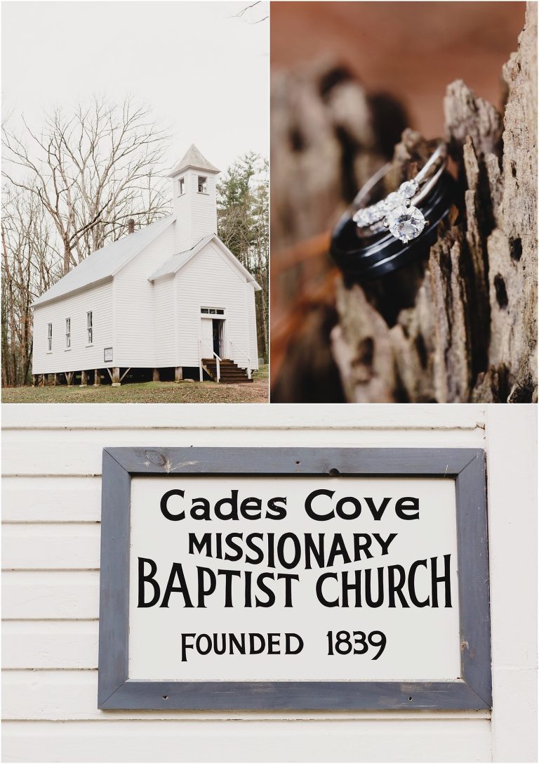 Cades Cove wedding at the Missionary Baptist Church