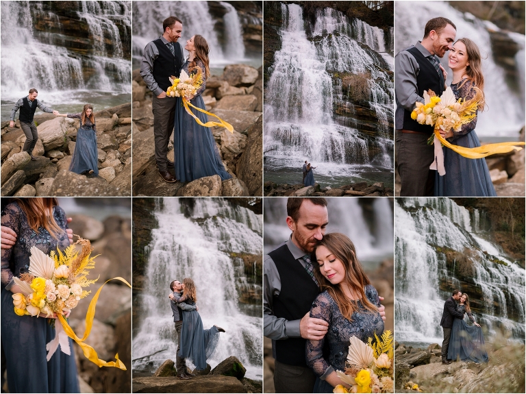 Rock Island Waterfall Wedding Elopement